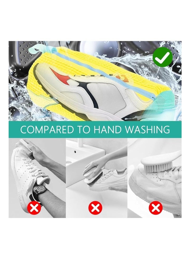 FALMER Reusable Mesh Shoe Laundry Bag with Zipper, Multi-Layer Protects Sneakers, Clog, and Mesh Shoes, Machine Washable, Yellow - Image 5